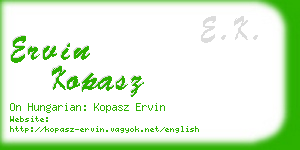 ervin kopasz business card